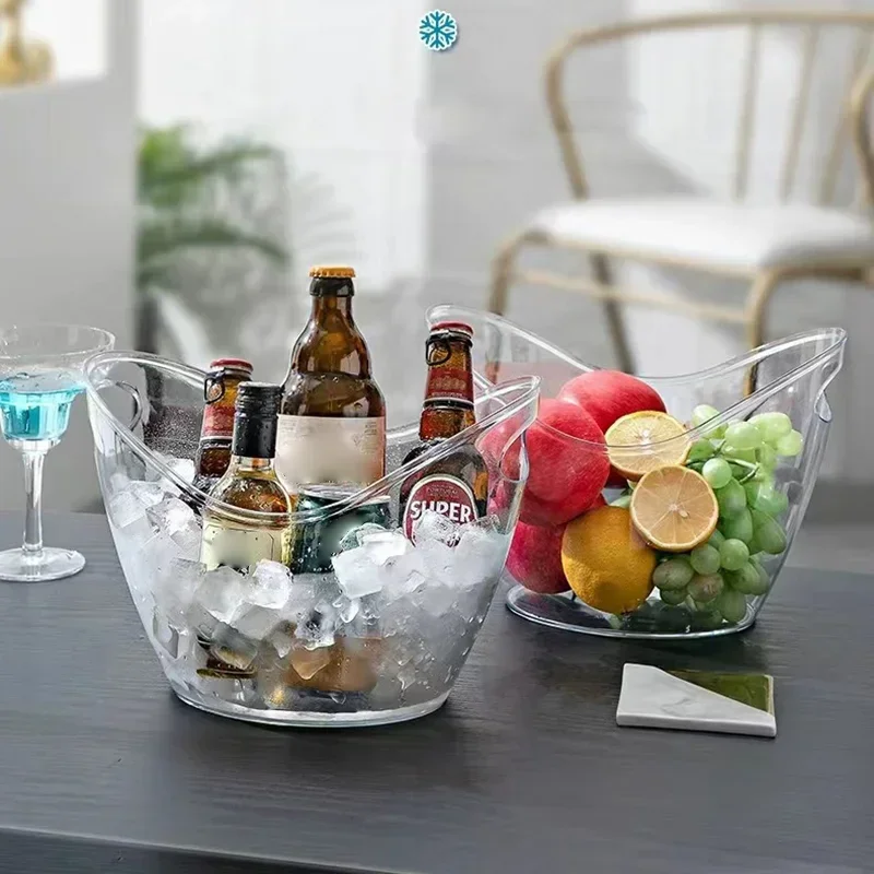 Wine Beer Champagne - 4/8L Şeffaf Buz Kovası Buz Küpü